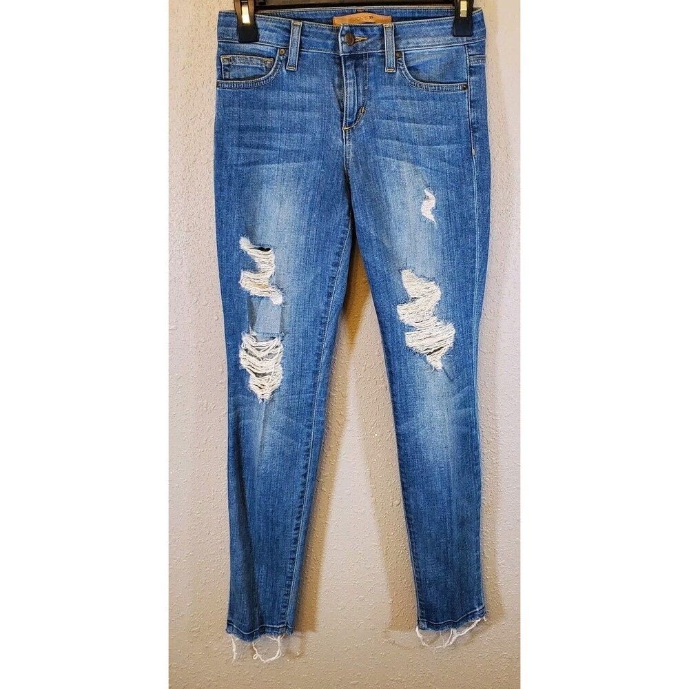 Joe's Denim Women's Berdine Skinny Ankle Fit Denim Jeans Size 24 Distressed Raw